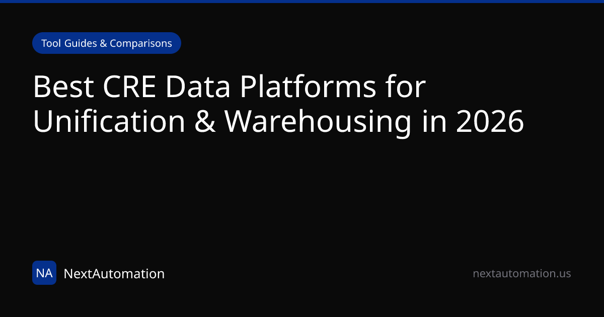 Best CRE Data Platforms for Unification & Warehousing in 2026 ...