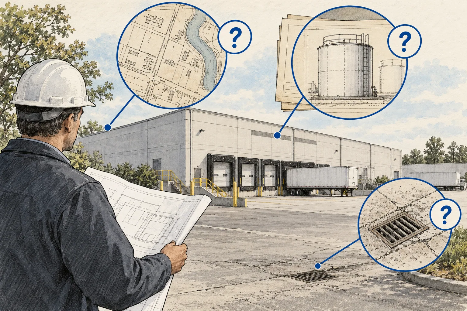 An environmental site review combines property records, a site map and a field inspection.